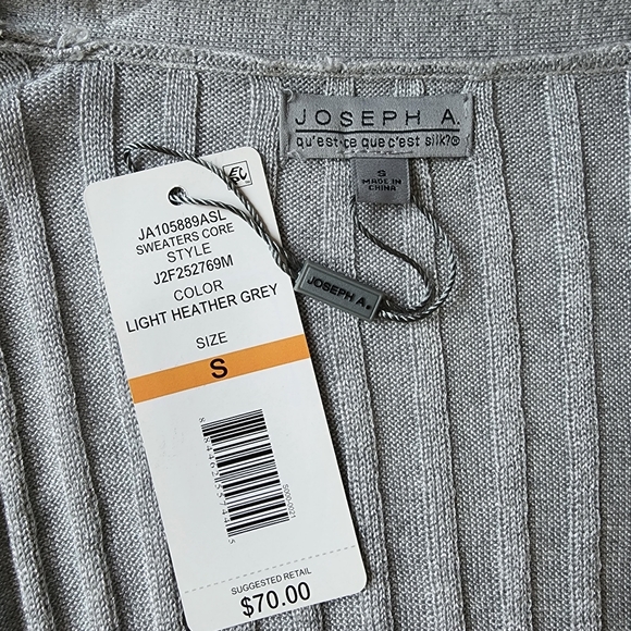 Joseph A grey metallic open cardigan sweater Size S New - Picture 4 of 5